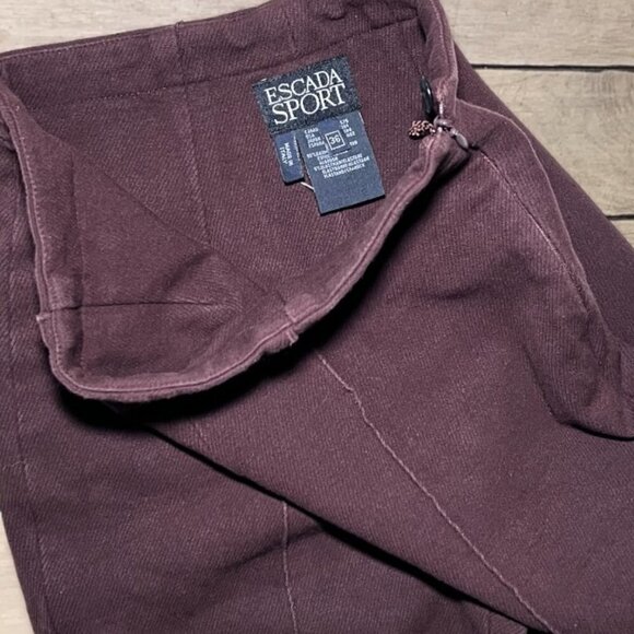 ESCADA SPORT Brown High Waist Slim Stretch Cotton Dress Casual Pants EU 36 US 6 - Picture 5 of 8